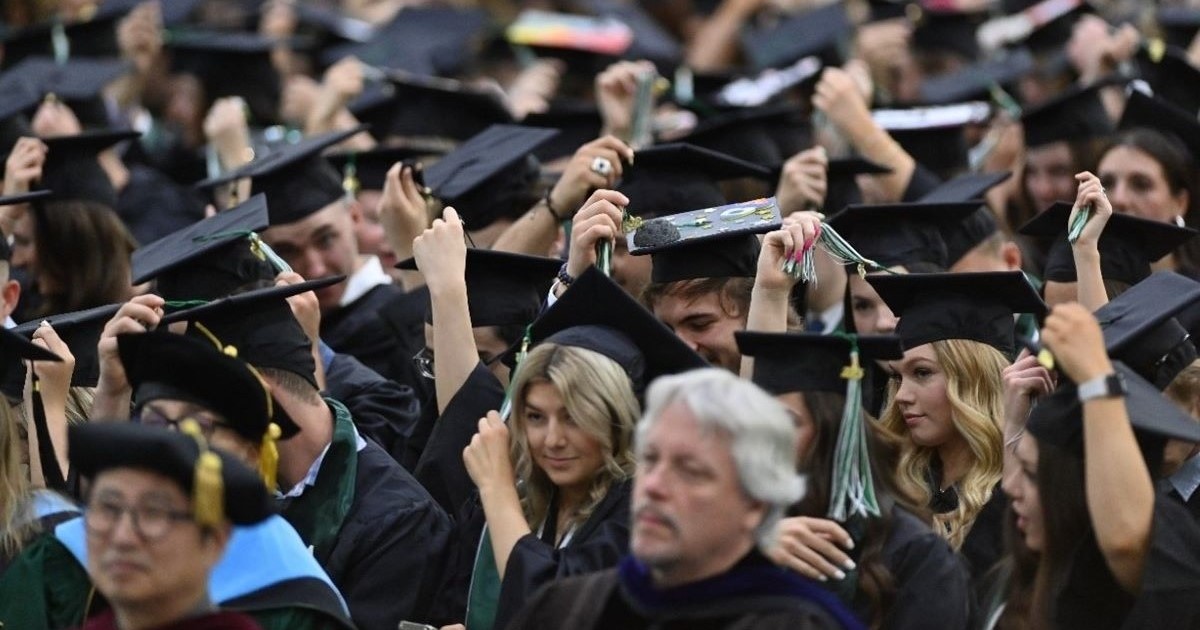 Undergraduate students at commencement 2023