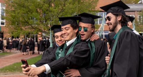 PSU Student taking a selfie at Commencement