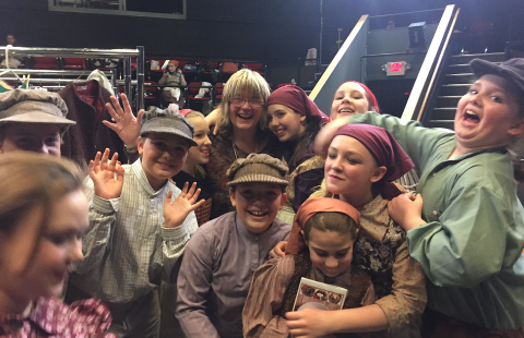 Trish Lindberg with cast