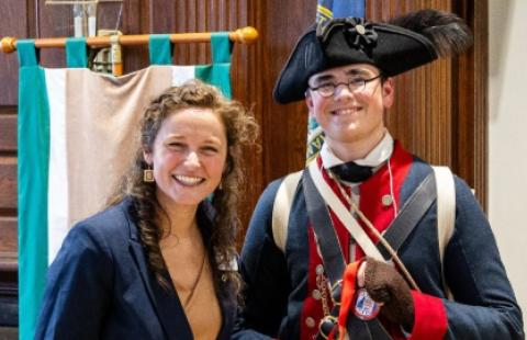 PSU National History Day, two individuals pose for a photo