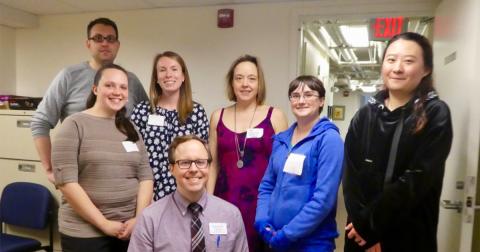 Mike Mariska with students, faculty and staff