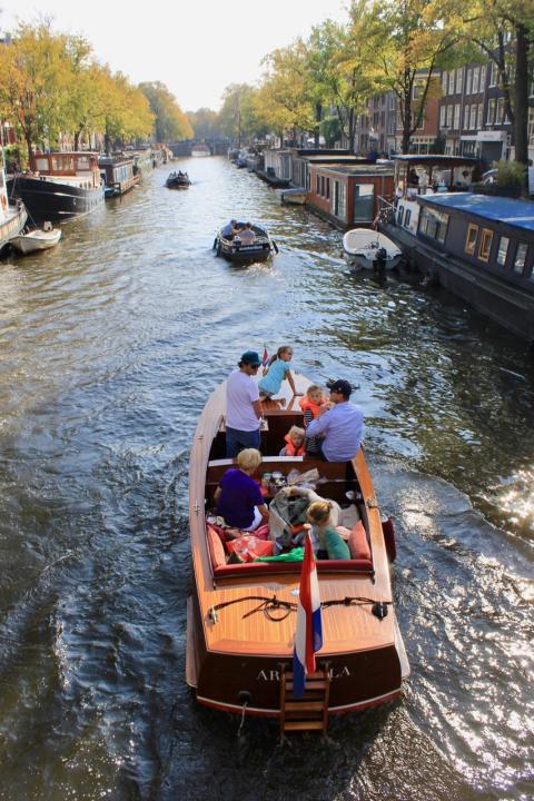 Boat on a European canal.